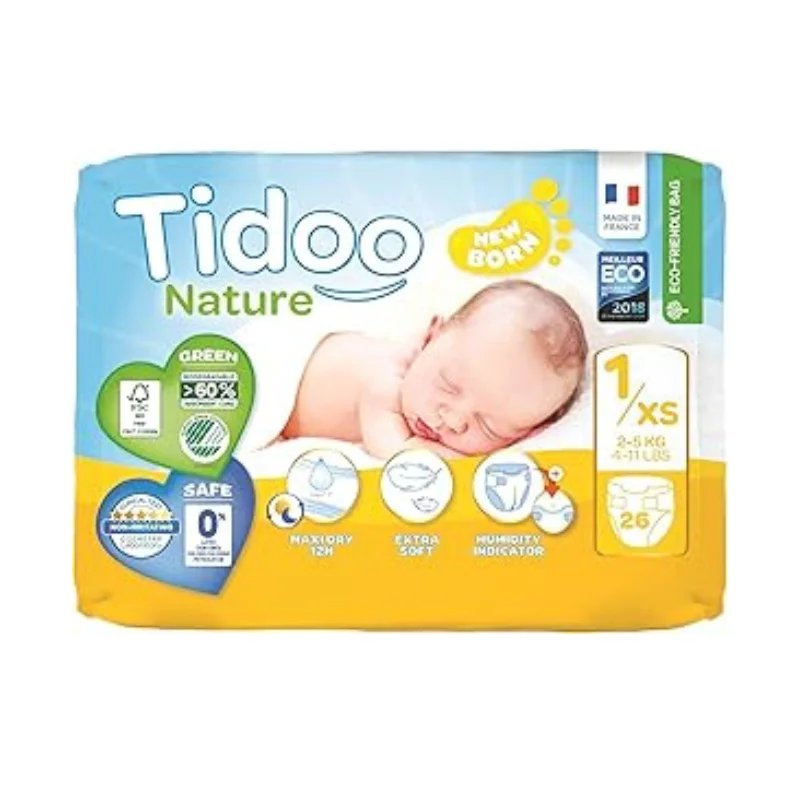 Couches Tidoo NEWBORN Taille 1/XS (2-5kg) 26 unités