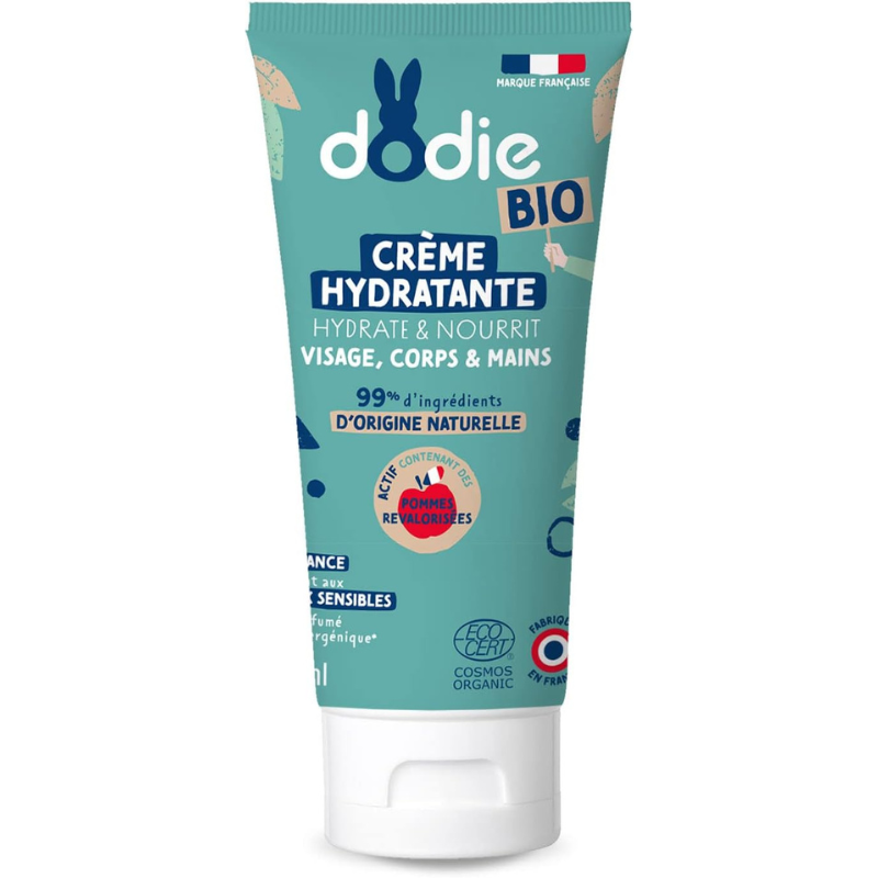 DODIE Crème Hydratante Bio - visage, corps et mains - dès la naissance - 75ml