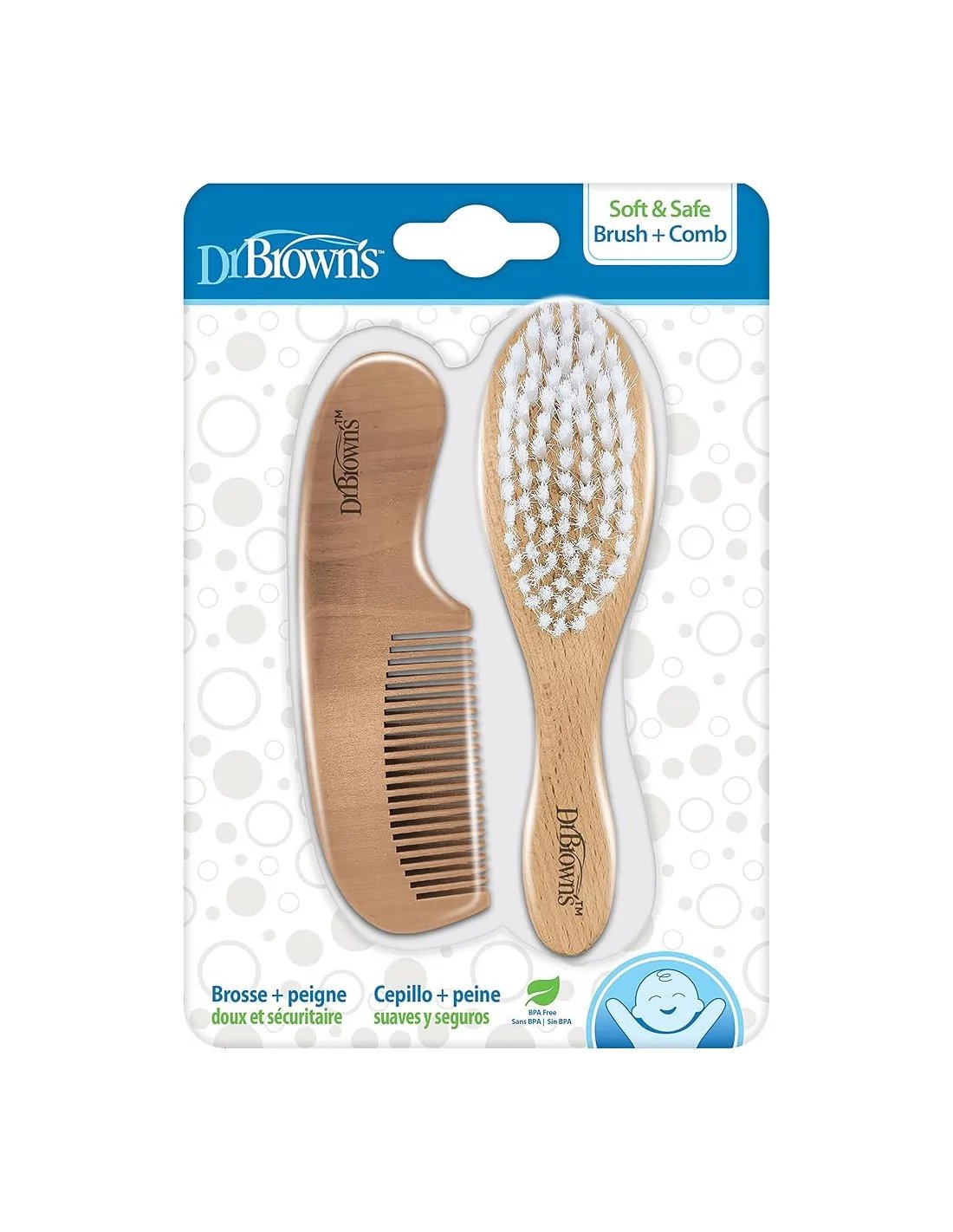 Brosse et peigne en bois tendre du Dr Brown's