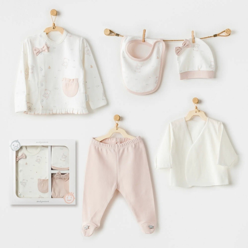 Ensemble de sortie d'hôpital Andywawa pour bébé fille, 5 pièces – Ballerine blanche