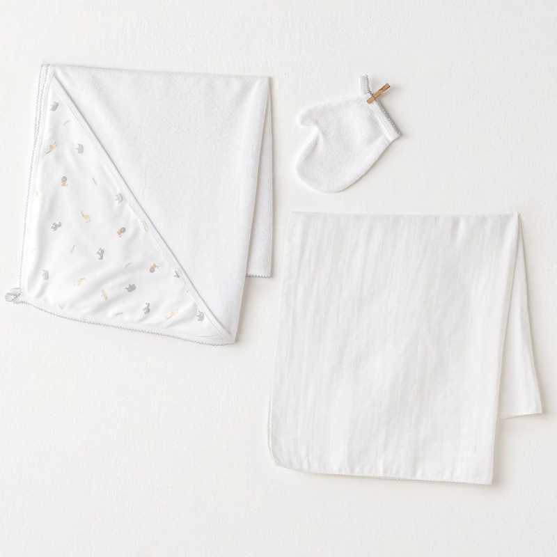 Ensemble de serviettes Andywawa Little King 3 pièces AC25815 Blanc