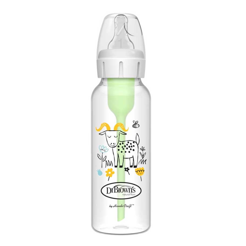 Biberon Dr. Brown’s Option+ 250 ml à col étroit – motif chèvre