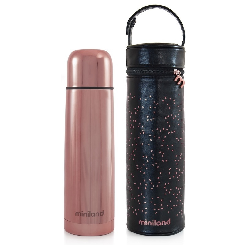 Miniland Deluxe Thermos sous vide pour enfants avec emballage thermique 500 ml - Rose