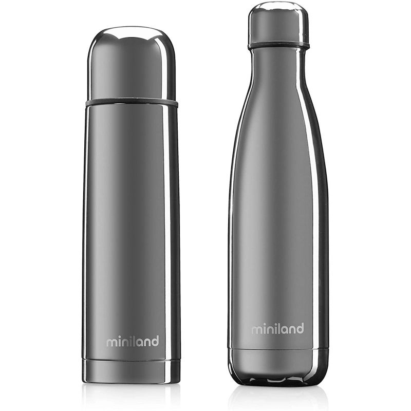 Thermos liquide et bouteille 500ml  Argenté - miniland