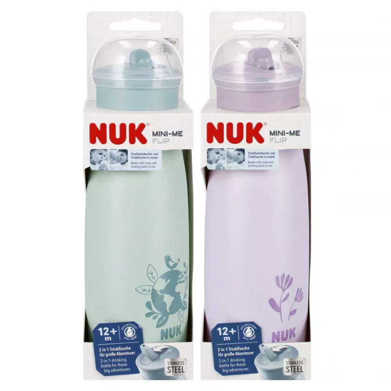Nuk Mini-Me Flip en acier inoxydable 500ml avec bec verseur 2 en 1