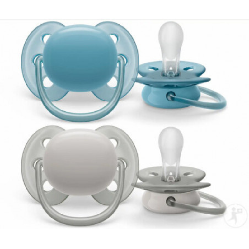 Lot de 2 sucettes Ultra Douce 6-18 m PHILIPS AVENT Mix Uni Blue