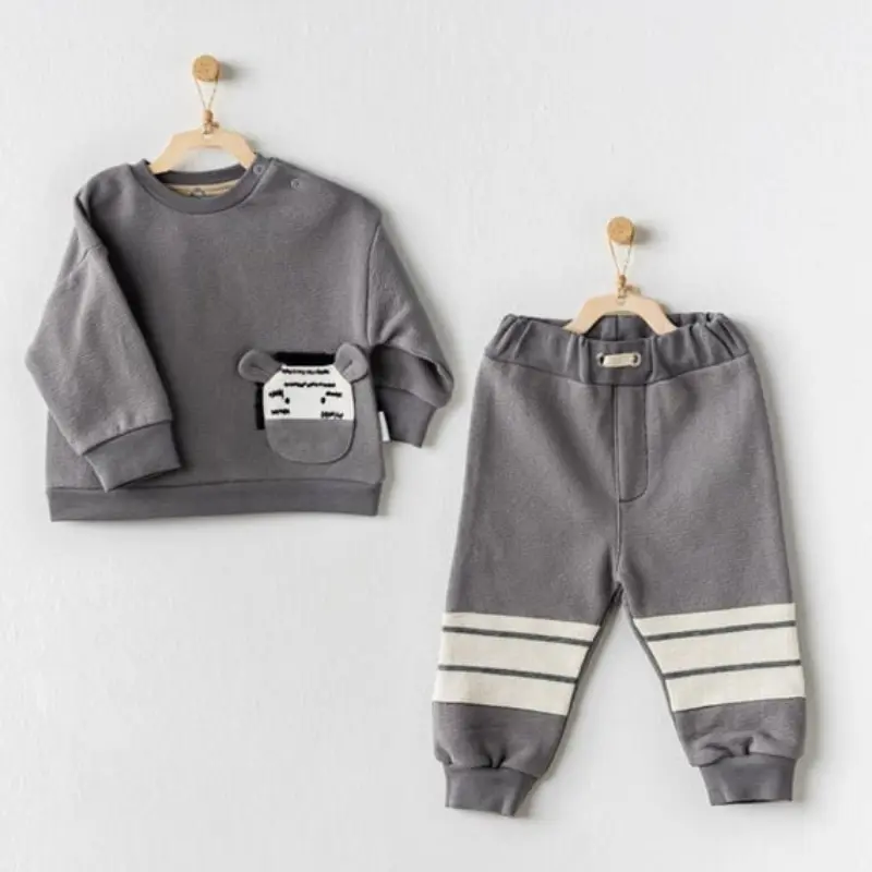 xx Andywawa AC24154 Ensemble bébé 2 pièces Petit Zèbre Gris
