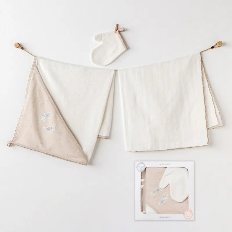 Andywawa Ensemble de serviettes pour bébé garçon 3 pièces