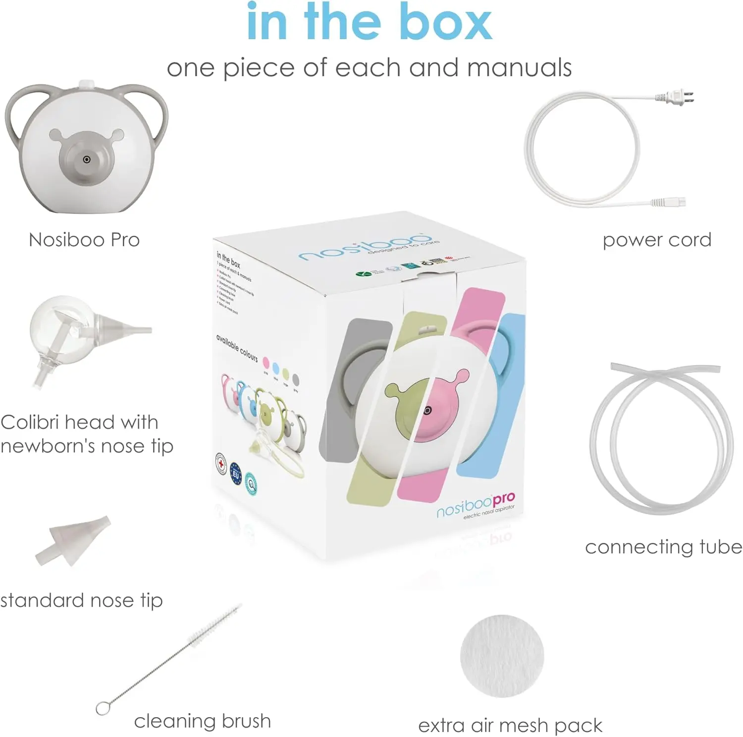 Aspirateur nasal Nosiboo Pro - Nettoyeur nasal pour bébés Gris