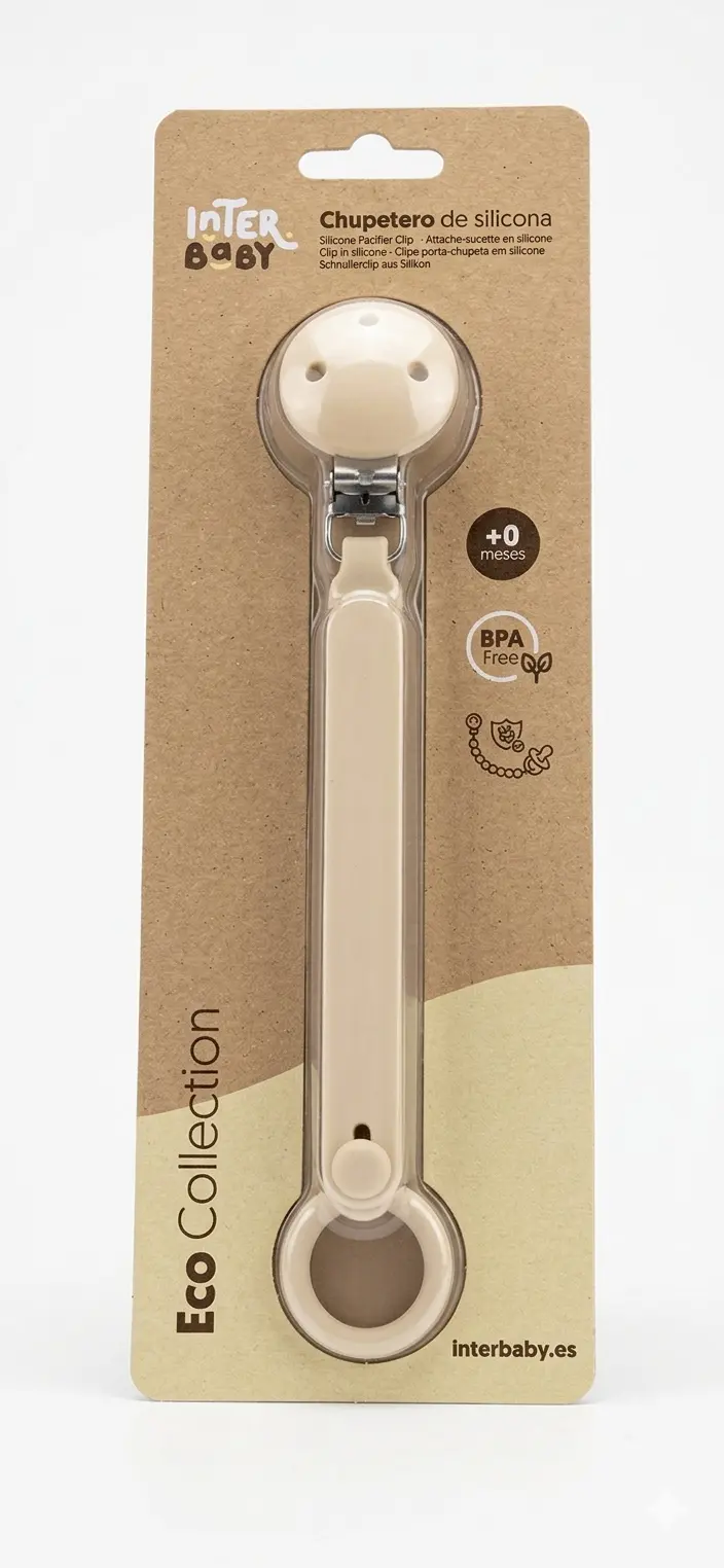 Attache-tétine en silicone Beige