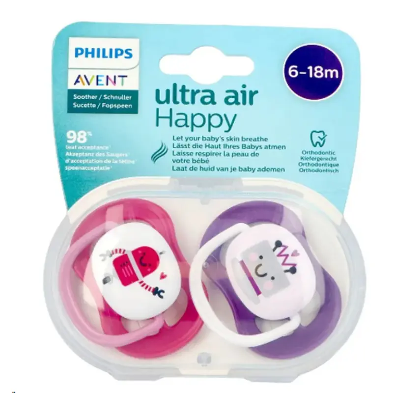 xx AVENT Sucettes Ultra Air Robot 6-18 Mois