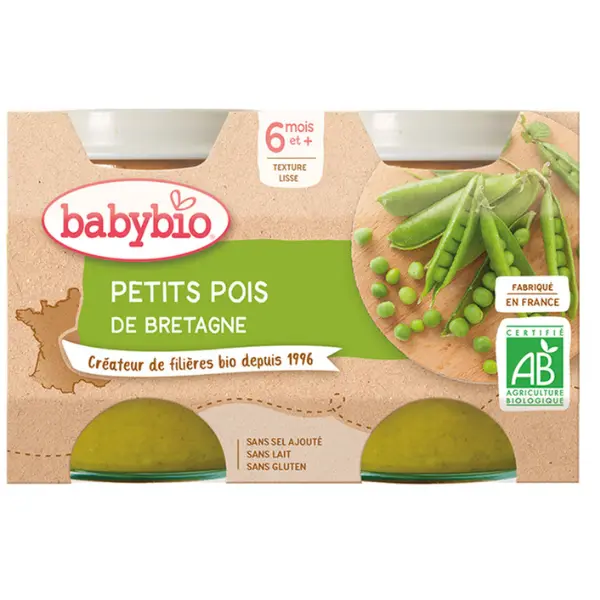 xx Babybio Pot petit pois 2x130 g