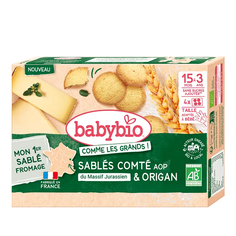 Babybio Sablés Comté AOP - Origan Bio 15 Mois