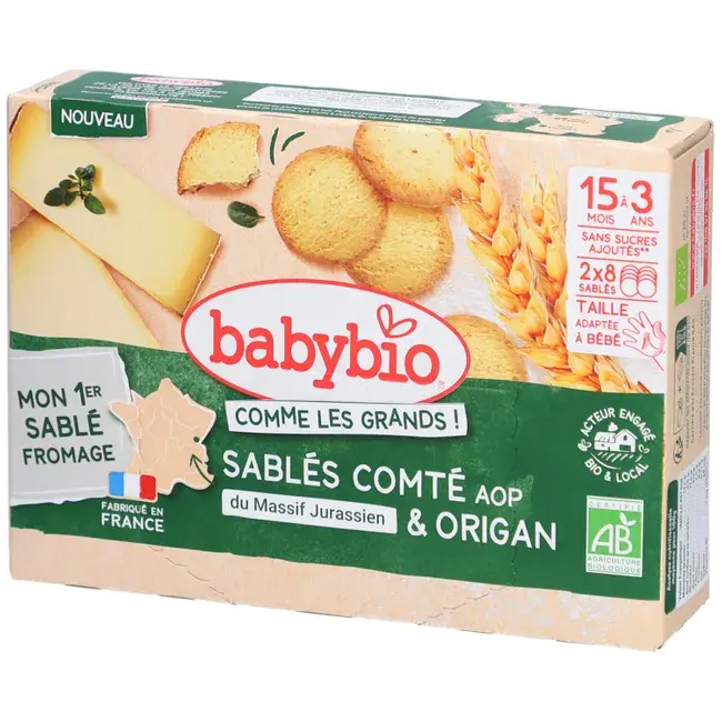 Babybio Sablés Comté AOP - Origan Bio 15 Mois