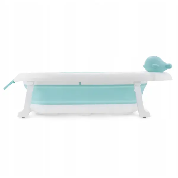 Baignoire Bébé Pliable avec Coussin Ergonomique Antidérapant - Blue
