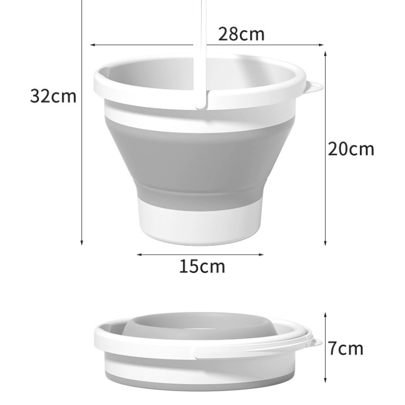 Baignoire Bébé Pliable avec Seau et Gobelet  3 en 1 Gris