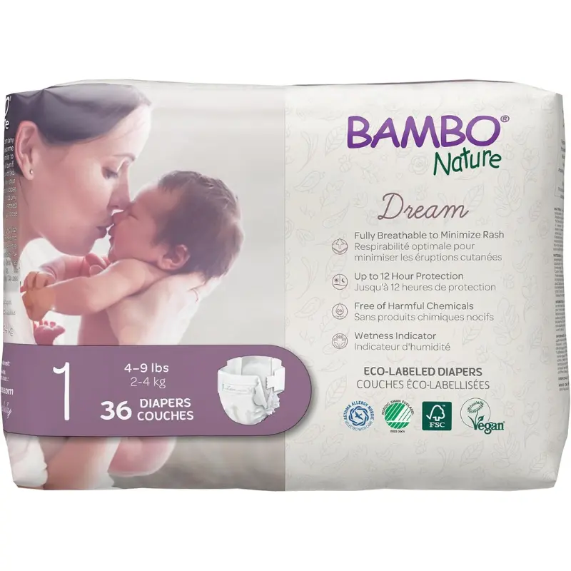 xx Bambo Nature Dream Baby Diapers Taille 1 – 36 pièces