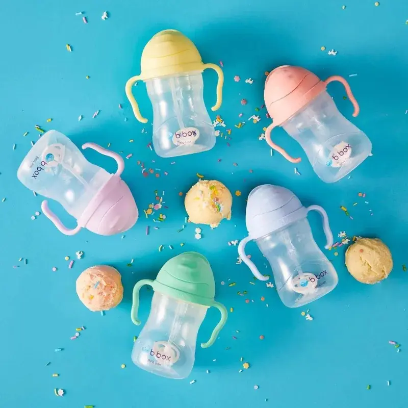 b.box Tasse d’Apprentissage avec Paille -bleu clair- 6+ Mois