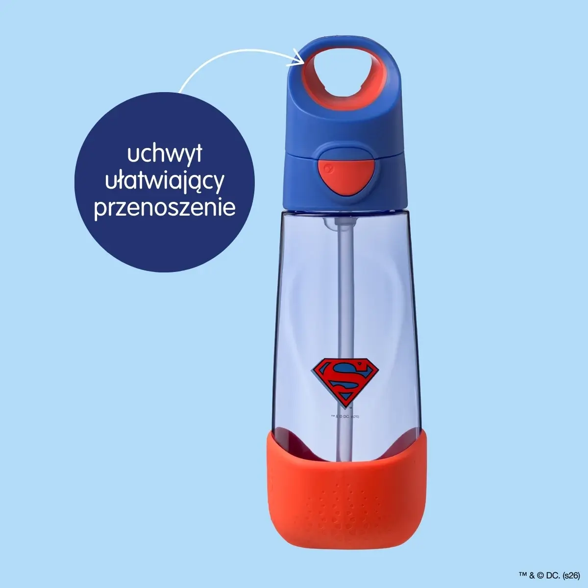 B.box Tritan Drink Bottle 600 ml Superman – Gourde Anti-Fuite pour Enfant