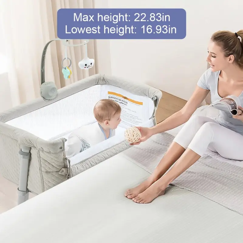 Berceau Bébé  – Lit Cododo Réglable et Portable, Confortable et Sécurisé pour Nouveau-né