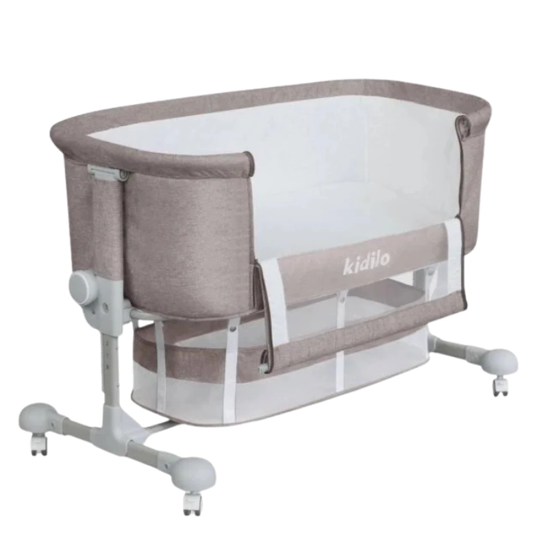 Berceau Bébé Multifonction Kidilo – Moustiquaire et Roulettes – Beige