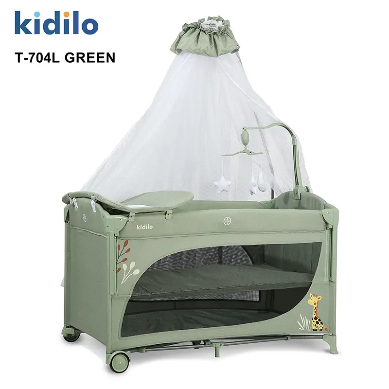 xx Berceau convertible 3 en 1 pour bébé T-704L Vert