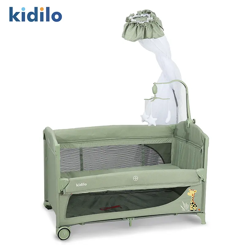 Berceau convertible 3 en 1 pour bébé T-704L Vert