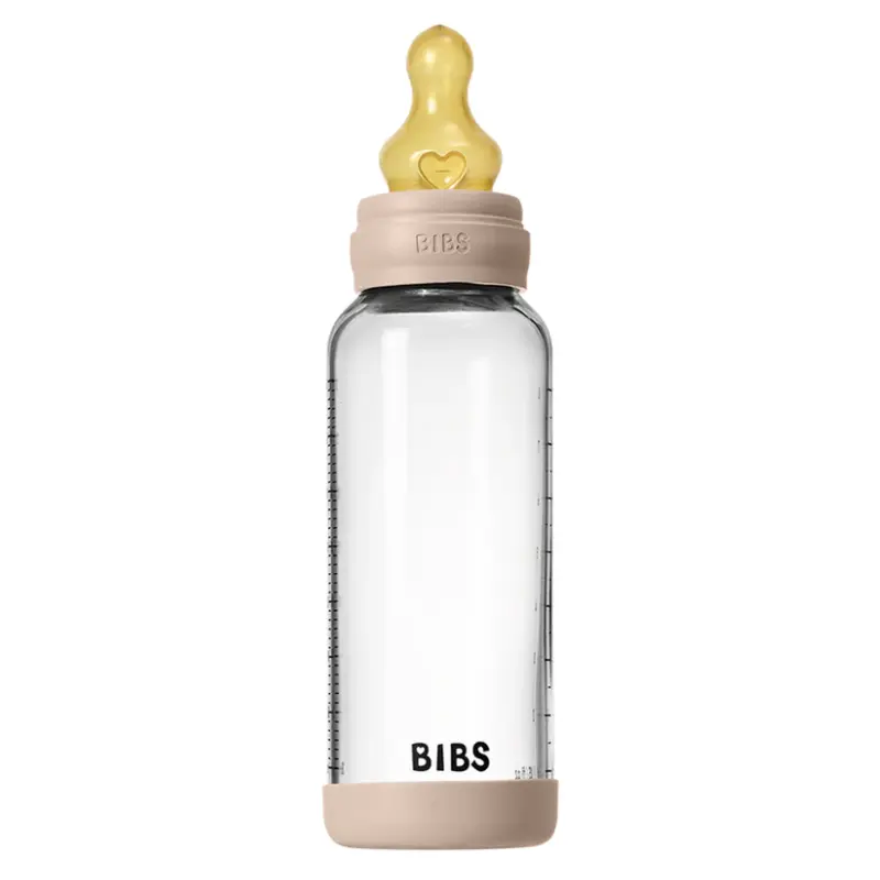 xx Biberon en Verre 240ml avec Tétine en Latex Débit Moyen - Blush