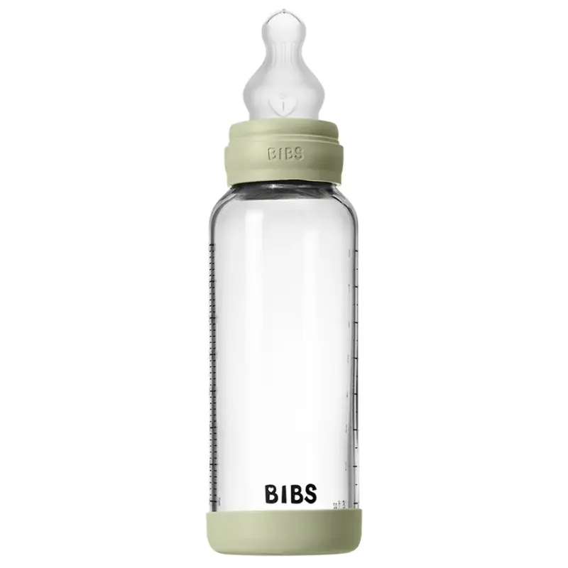BIBS - Bébé rond en verre et Siliconen à Flow Medium - 240 ml
