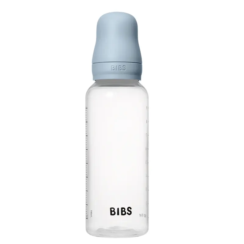 Biberons en Plastique sans BPA 270ml avec Tétine en Latex Débit moyen -Baby Blue - BIBS