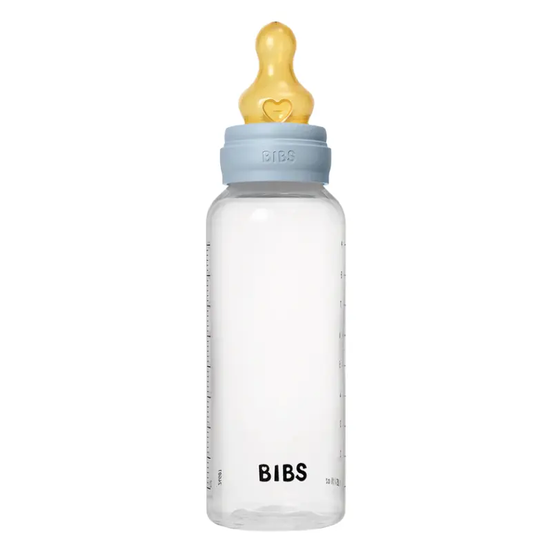 Biberons en Plastique sans BPA 270ml avec Tétine en Latex Débit moyen -Baby Blue - BIBS