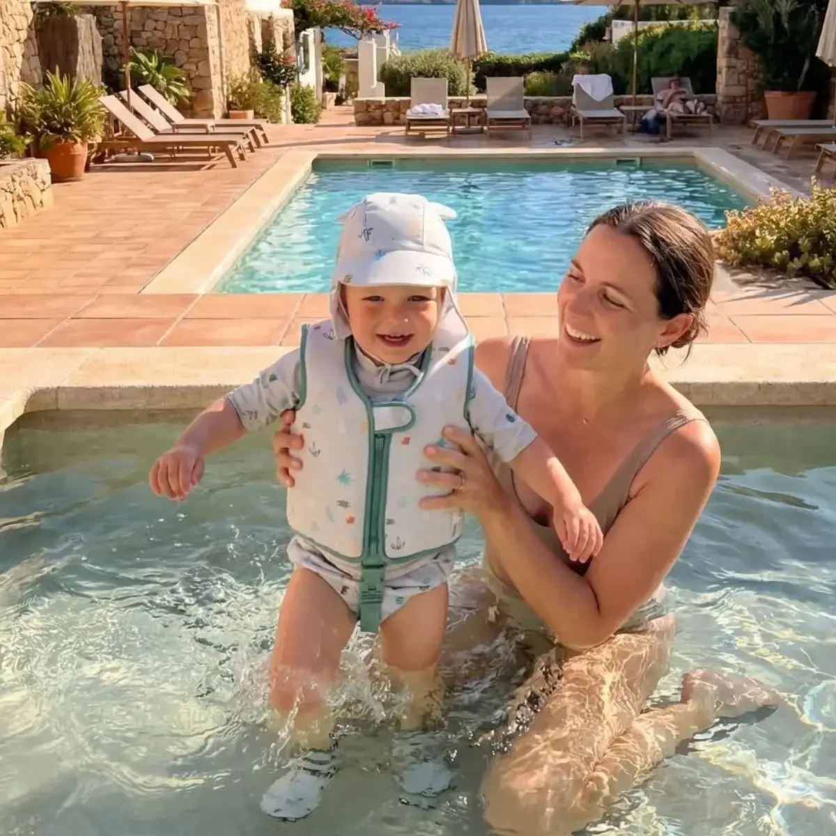 Bimbidreams Gilet de natation bébé anti-UV UPF 50+  - Gavina Azul