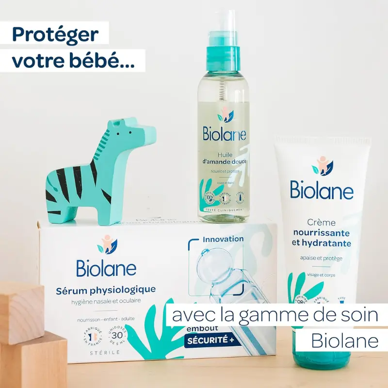 BIOLANE Huile d’Amande Douce Bébé 100ml Hydrate, Nourrit et Protège la Peau Fragile