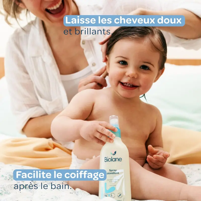 BIOLANE  Spray Démêlant Bébé 200ml Facilite le Coiffage sans Rinçage  98% Naturel