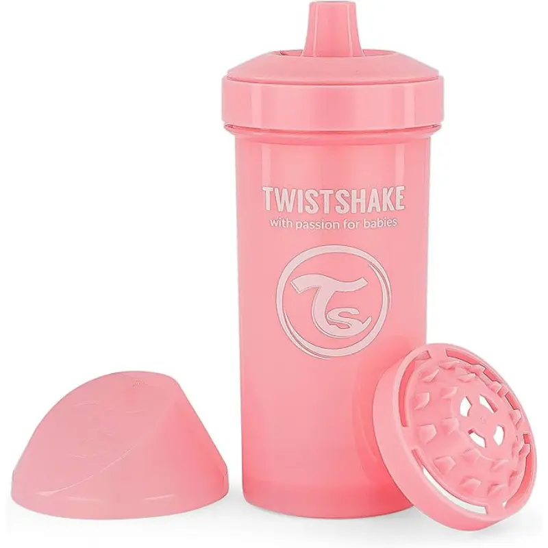 xx Bouteille anti-fuite Twistshake pour enfant 360 ml - Rose -12 mois  plus