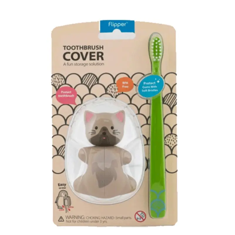 xx Brosse à dent Flipper avec couvercle - Chat