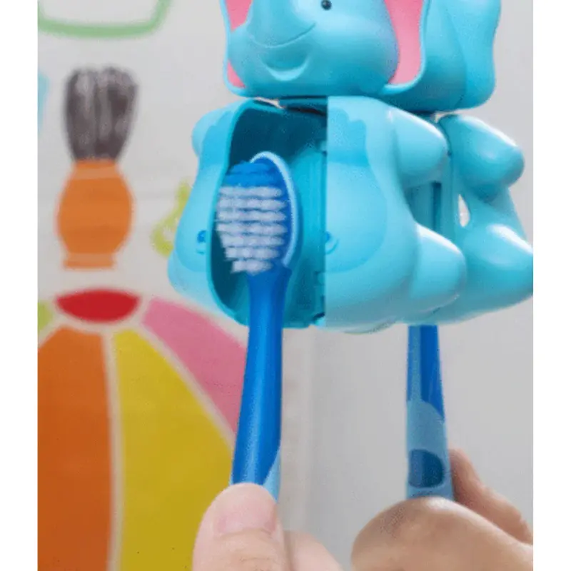 Brosse à dent Flipper avec couvercle - Éléphant