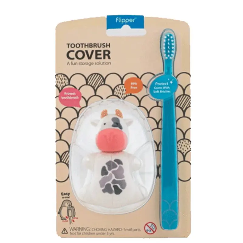 xx Brosse à dent Flipper avec couvercle - Vache