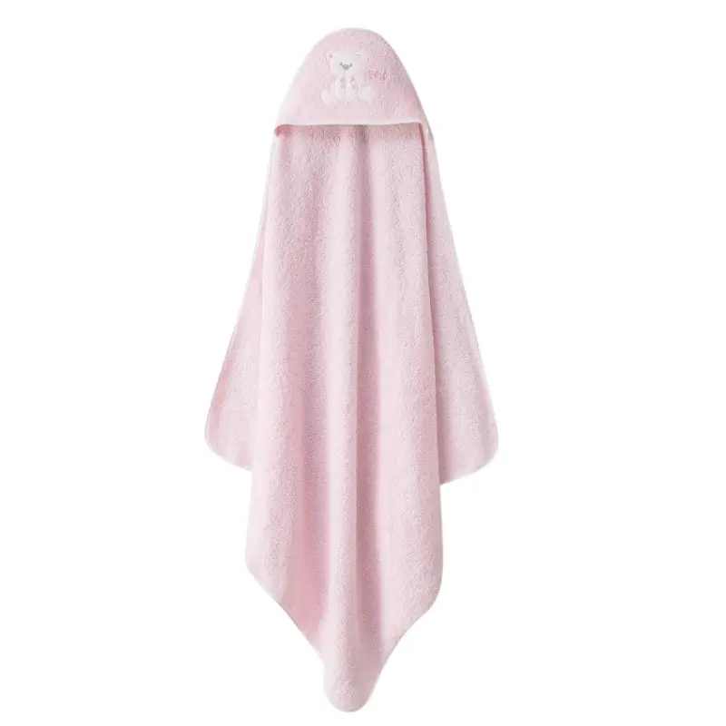 Cape de bain 1X1 Mod Ours Nœud papillon + Bavoir rose