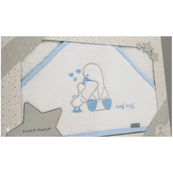 xx Cape de Bain Bébé NAF NAF en Coton - Motif Duo Pingouins Brodés