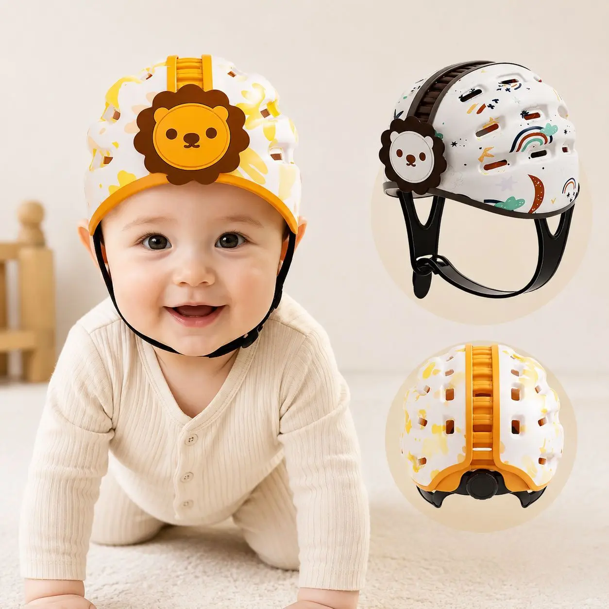 Casque de protection pour bébé Orange