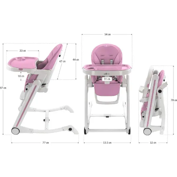 Chaise Haute Évolutive pour Bébé Ivolia - Violet