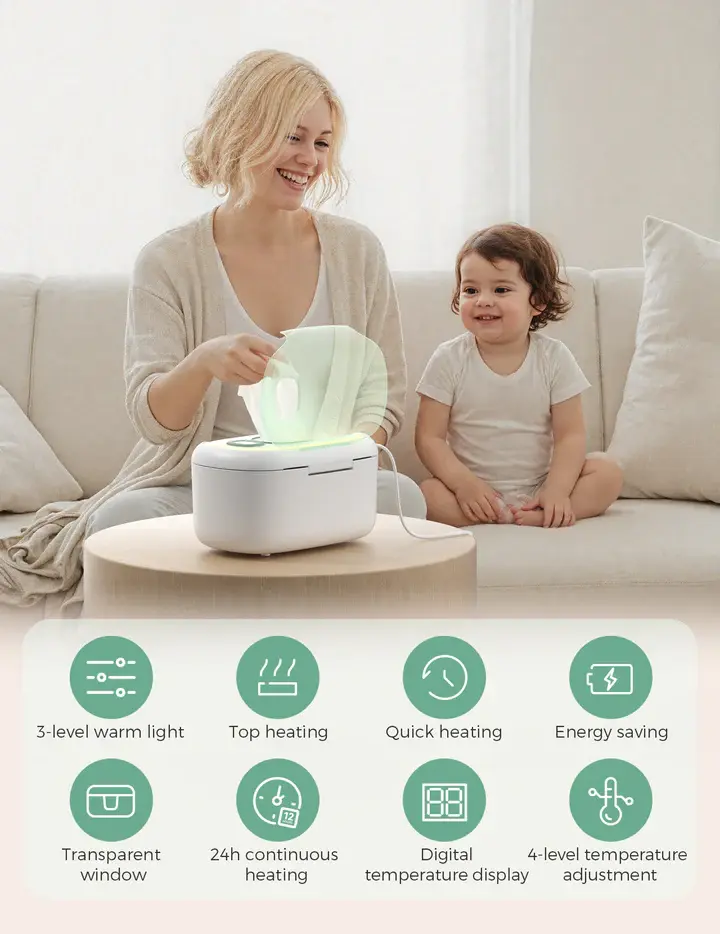 Chauffe-essuie-bébé Momcozy à grande capacité