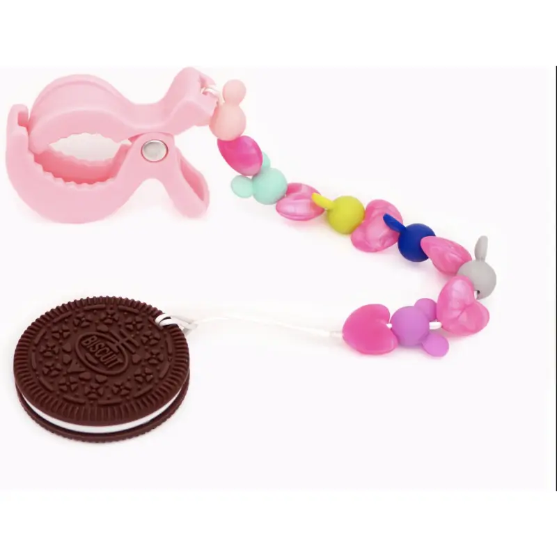 xx Clip sucette en silicone coloré avec attache biscuit Oreo pour bébé