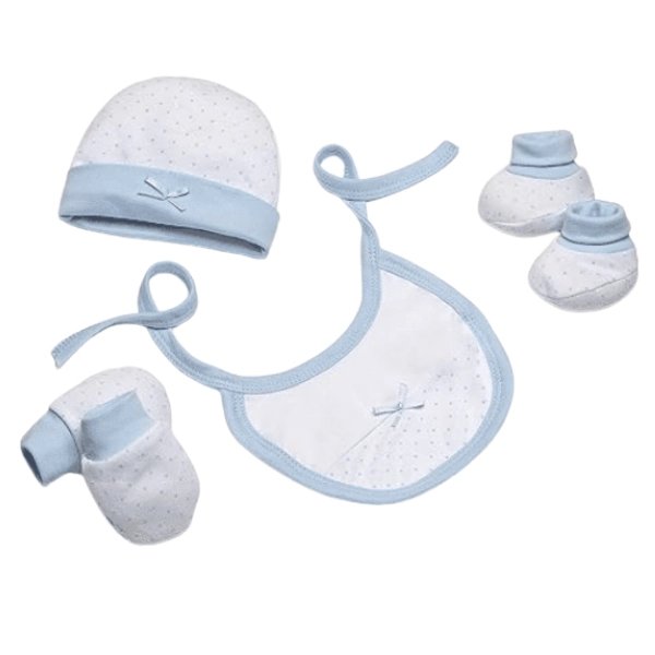 xx Coffret Cadeau 4 pièces 0-6 mois Bleu