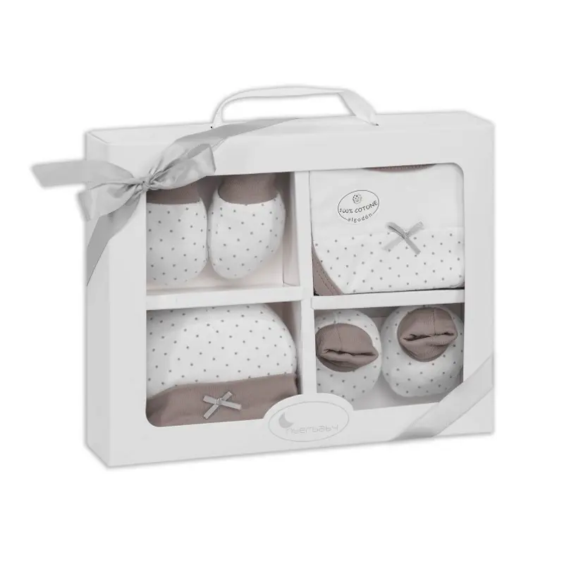 Coffret cadeau Interbaby 4 pièces, gris, modèle SET01