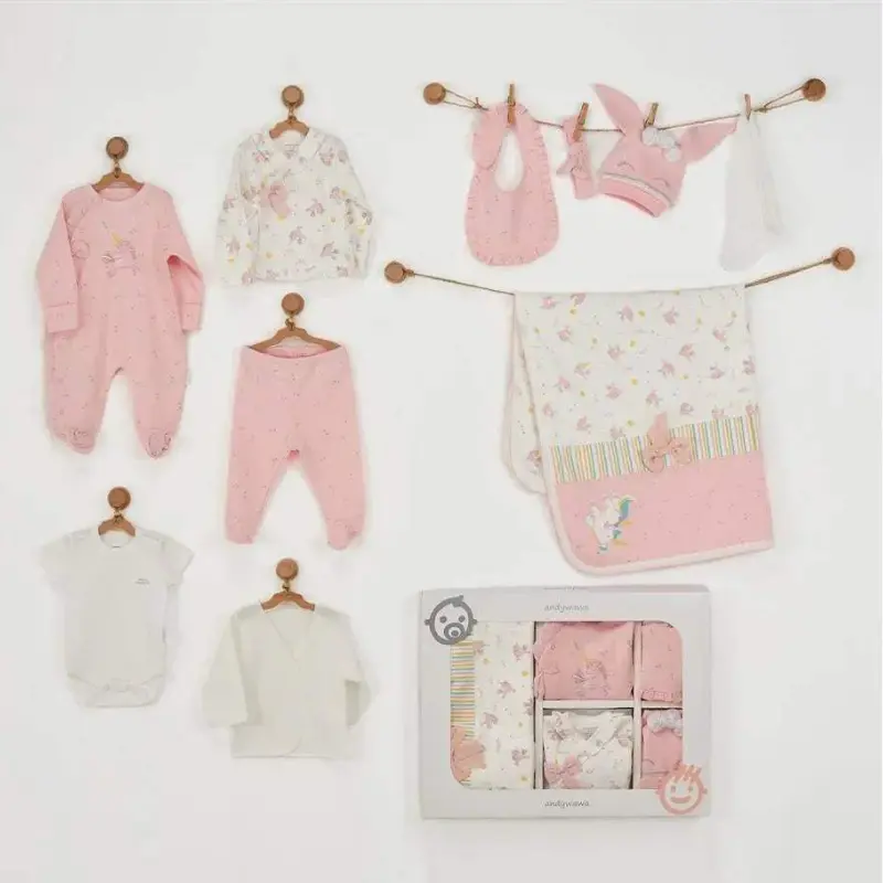 Coffret Naissance 100% Coton 10 Pièces 0-3 Mois - Andywawa Ac22711