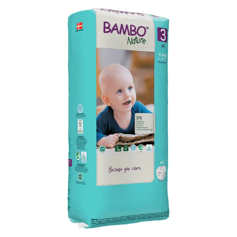 Couches Bambo Nature taille 3 4-8 kg 52 pièces