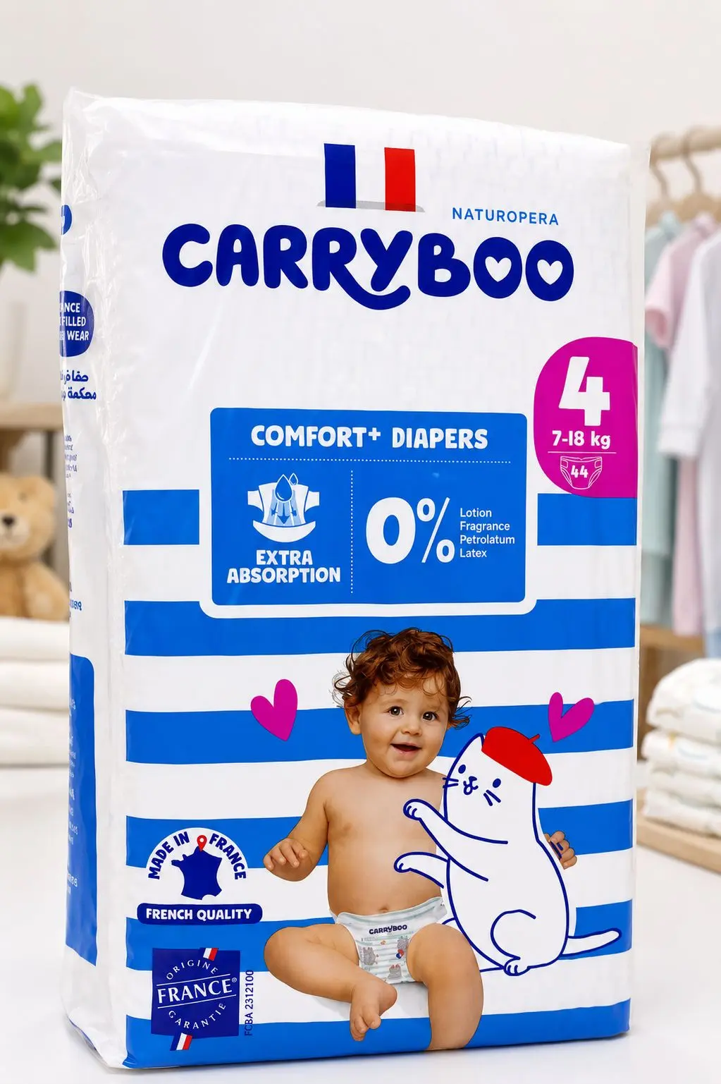 Couches Bébé Carryboo Naturopera Taille 4 – Paquet de 44 Couches