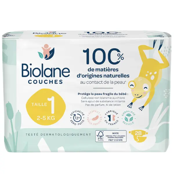 xx Couches écologiques Biolane Taille 1